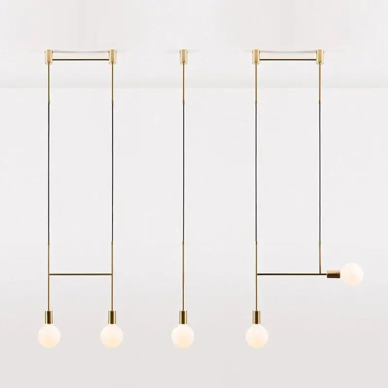 Modern black & rose gold minimalist pendant light dining room