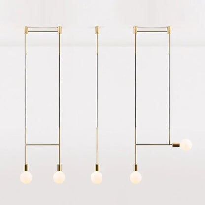 Modern black & rose gold minimalist pendant light dining room