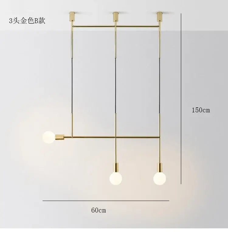 Modern black & rose gold minimalist pendant light dining room