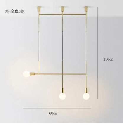 Modern black & rose gold minimalist pendant light dining room