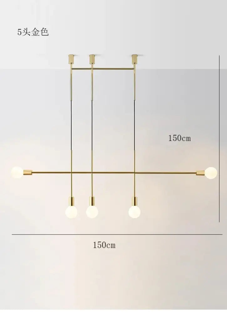 Modern black & rose gold minimalist pendant light dining room