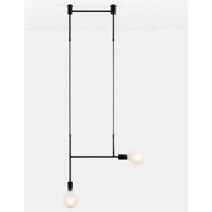 Modern black & rose gold minimalist pendant light dining room