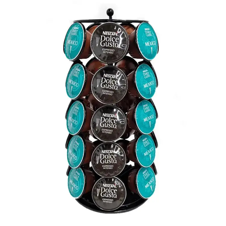 Modern black rotatable dolce gusto capsule rack kitchen storage shelf
