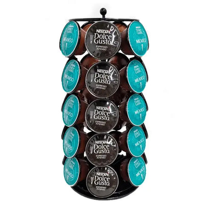 Modern black rotatable dolce gusto capsule rack kitchen storage shelf