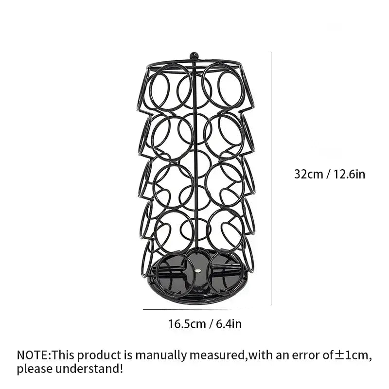 Modern black rotatable dolce gusto capsule rack kitchen storage shelf