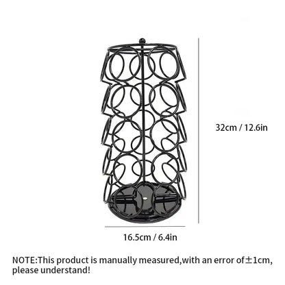 Modern black rotatable dolce gusto capsule rack kitchen storage shelf