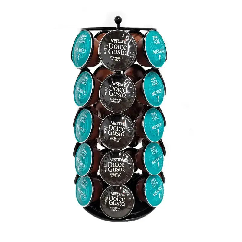 Modern black rotatable dolce gusto capsule rack kitchen storage shelf