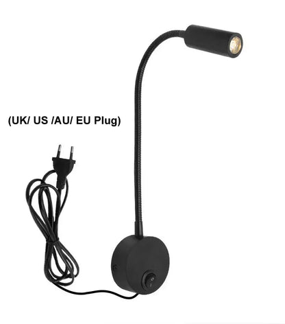 Modern black rotatable led wall lamp bedroom spotlight