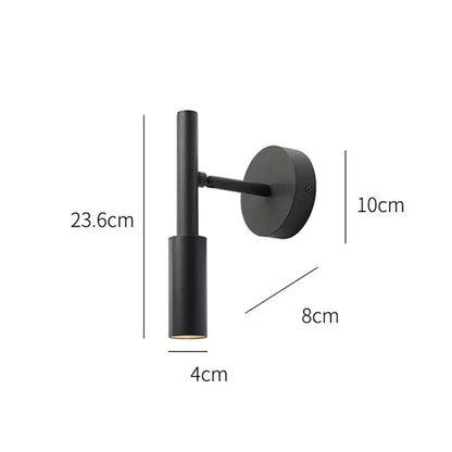 Modern black rotatable led wall lamp bedroom spotlight