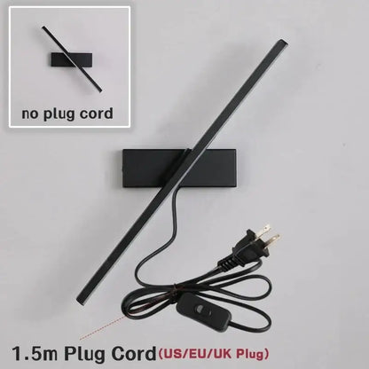 Modern black rotatable led wall sconce bedroom light fixture