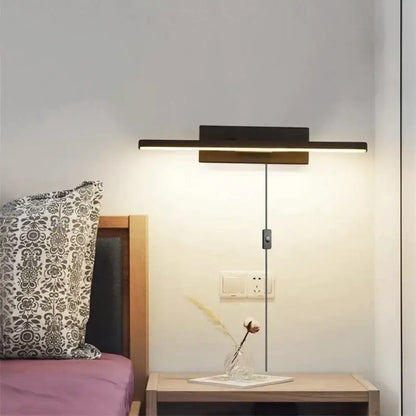 Modern black rotatable led wall sconce bedroom light fixture