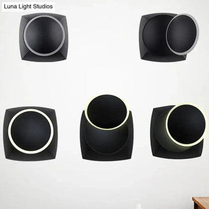 Modern black rotatable led wall sconce bedroom light fixture