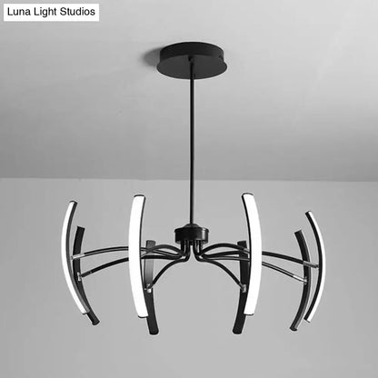 Modern black rotating stick led chandelier for dining room