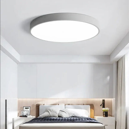 Modern black round dimmable led ceiling light for bedroom