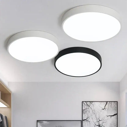 Modern black round dimmable led ceiling light for bedroom