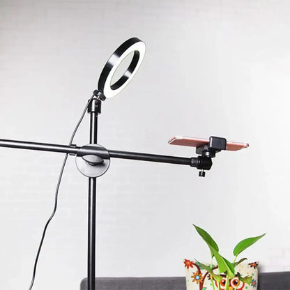 Modern black round led vanity lamp with adjustable arm bedroom light
