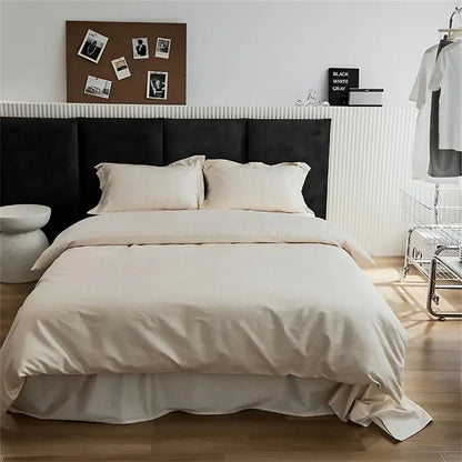 Modern black satin jacquard duvet cover set bedroom bed skirt