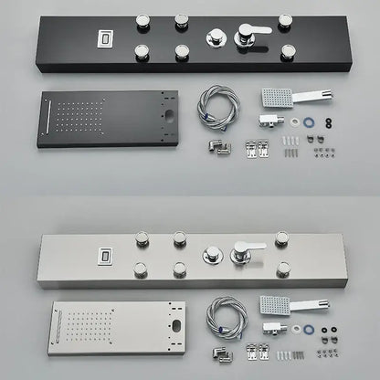 Modern black shower panel rainfall waterfall system – bathroom faucet