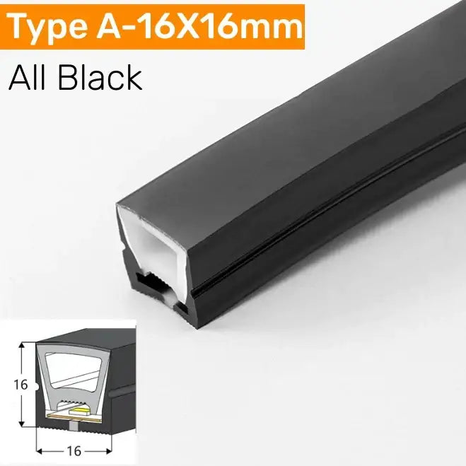 Modern black silicone tube flexible led channel outdoor light
