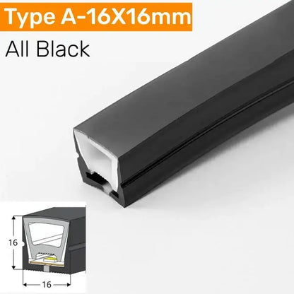 Modern black silicone tube flexible led channel outdoor light