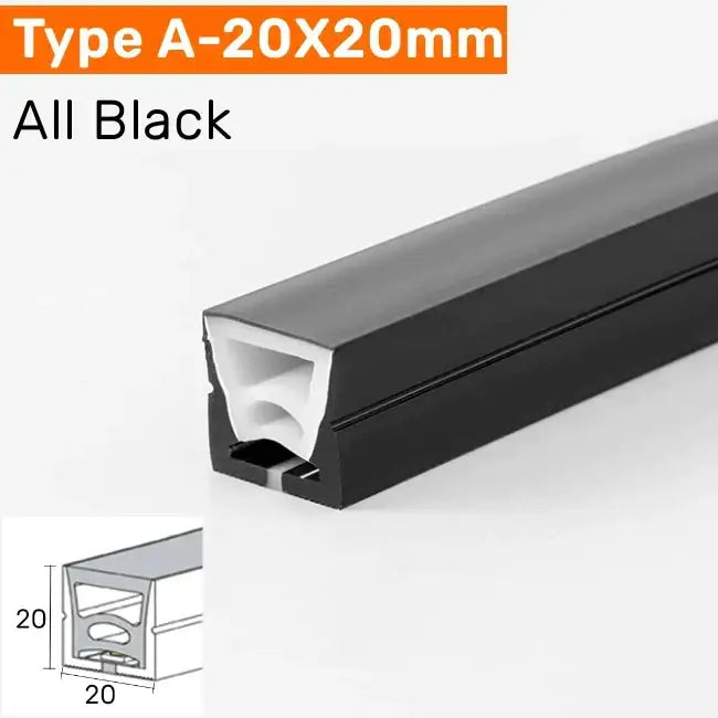 Modern black silicone tube flexible led channel outdoor light