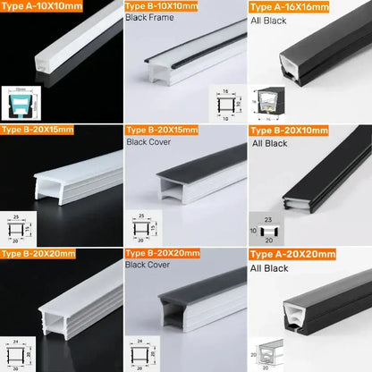 Modern black silicone tube flexible led channel outdoor light