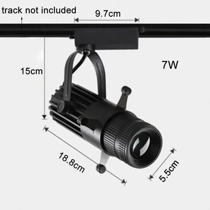Modern black & silver adjustable led track spotlights gallery light