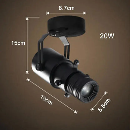 Modern black & silver adjustable led track spotlights gallery light