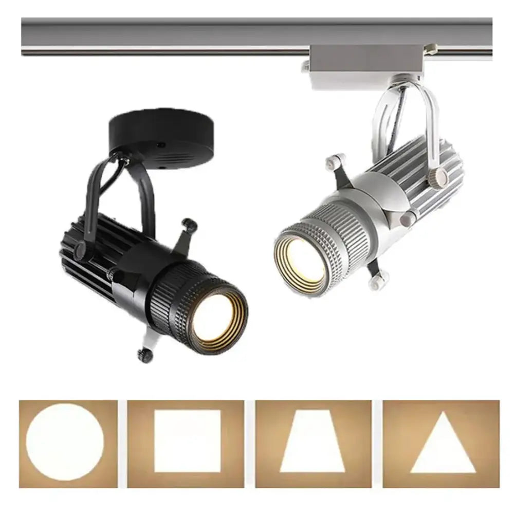 Modern black & silver adjustable led track spotlights gallery light