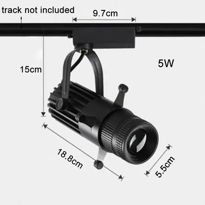 Modern black & silver adjustable led track spotlights gallery light