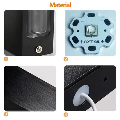 Modern black & silver aluminum wall lamp outdoor led light