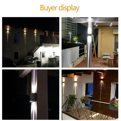 Modern black & silver aluminum wall lamp outdoor led light