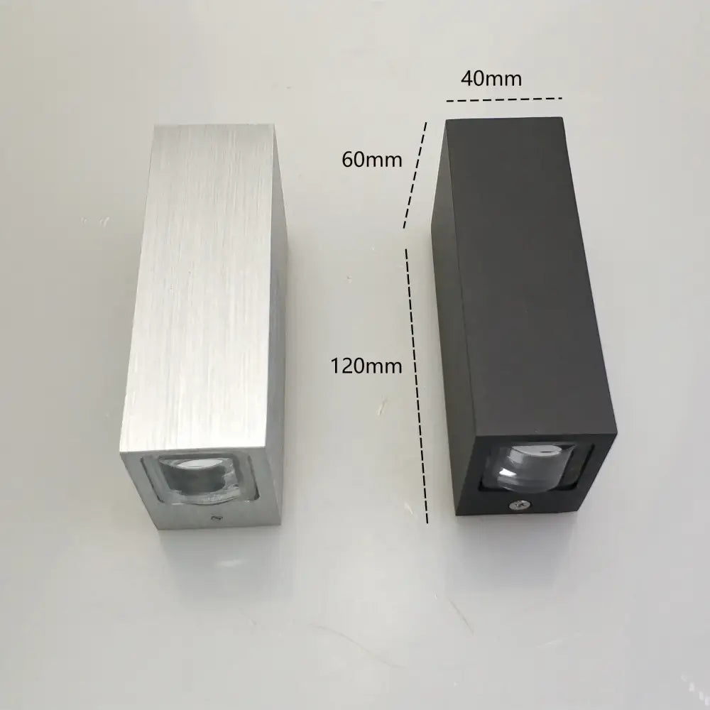 Modern black & silver aluminum wall lamp outdoor led light