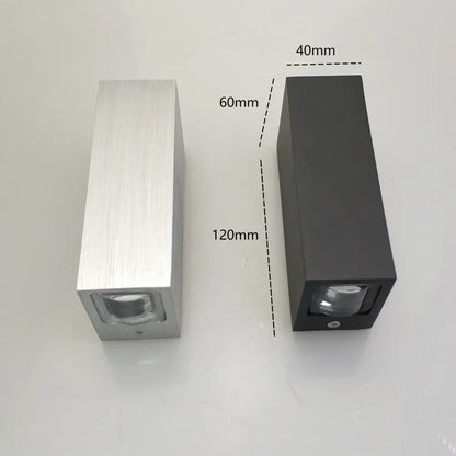Modern black & silver aluminum wall lamp outdoor led light