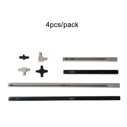 Modern black & silver ceiling track rail connector set kitchen light