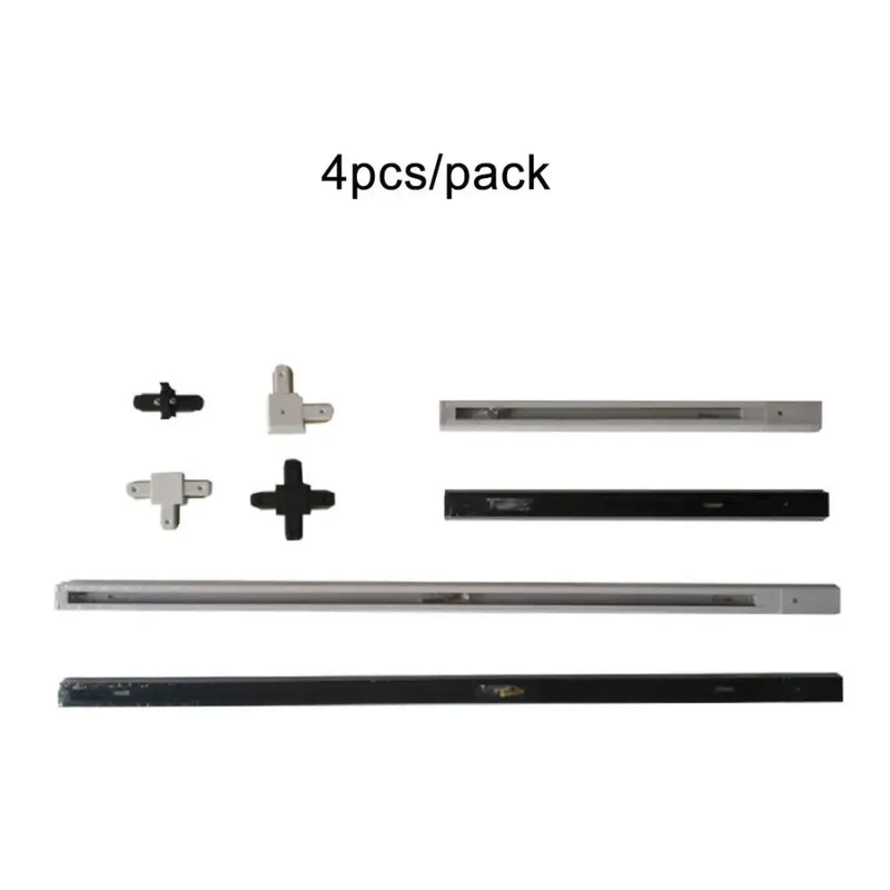 Modern black & silver ceiling track rail connector set kitchen light