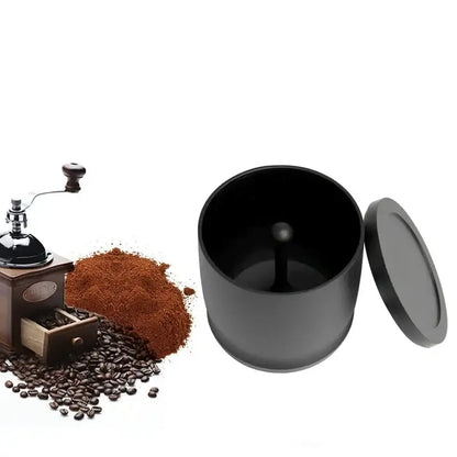 Modern black & silver coffee dosing ring tamper bowl kitchen tool