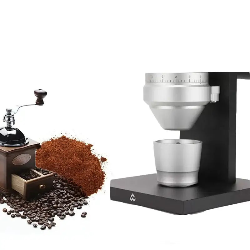 Modern black & silver coffee dosing ring tamper bowl kitchen tool