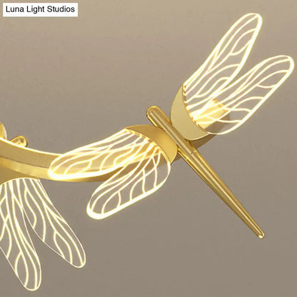 Modern black & silver dragonfly curve linear led – dining room light