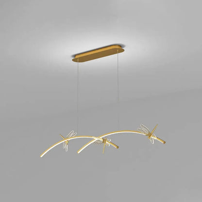 Modern black & silver dragonfly curve linear led – dining room light