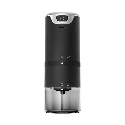 Modern black & silver electric coffee tamper barista grinder kitchen