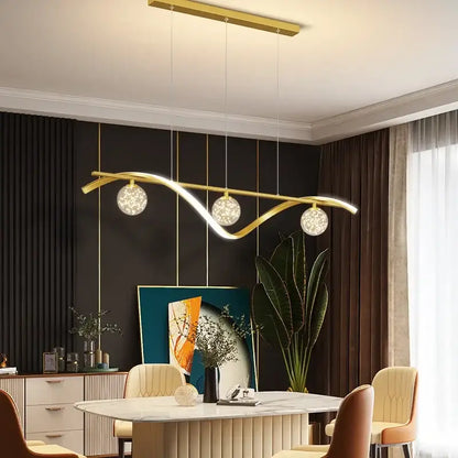 Modern black & silver glass ball led pendant light dining room