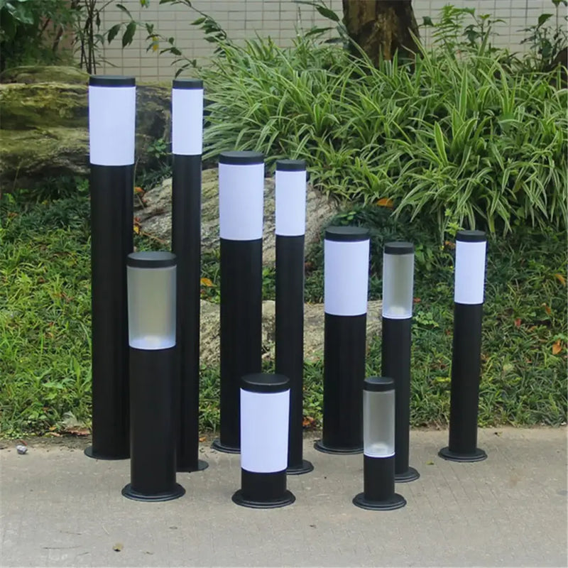 Modern black & silver landscape path light garden decor