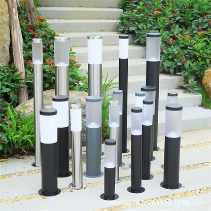 Modern black & silver landscape path light garden decor