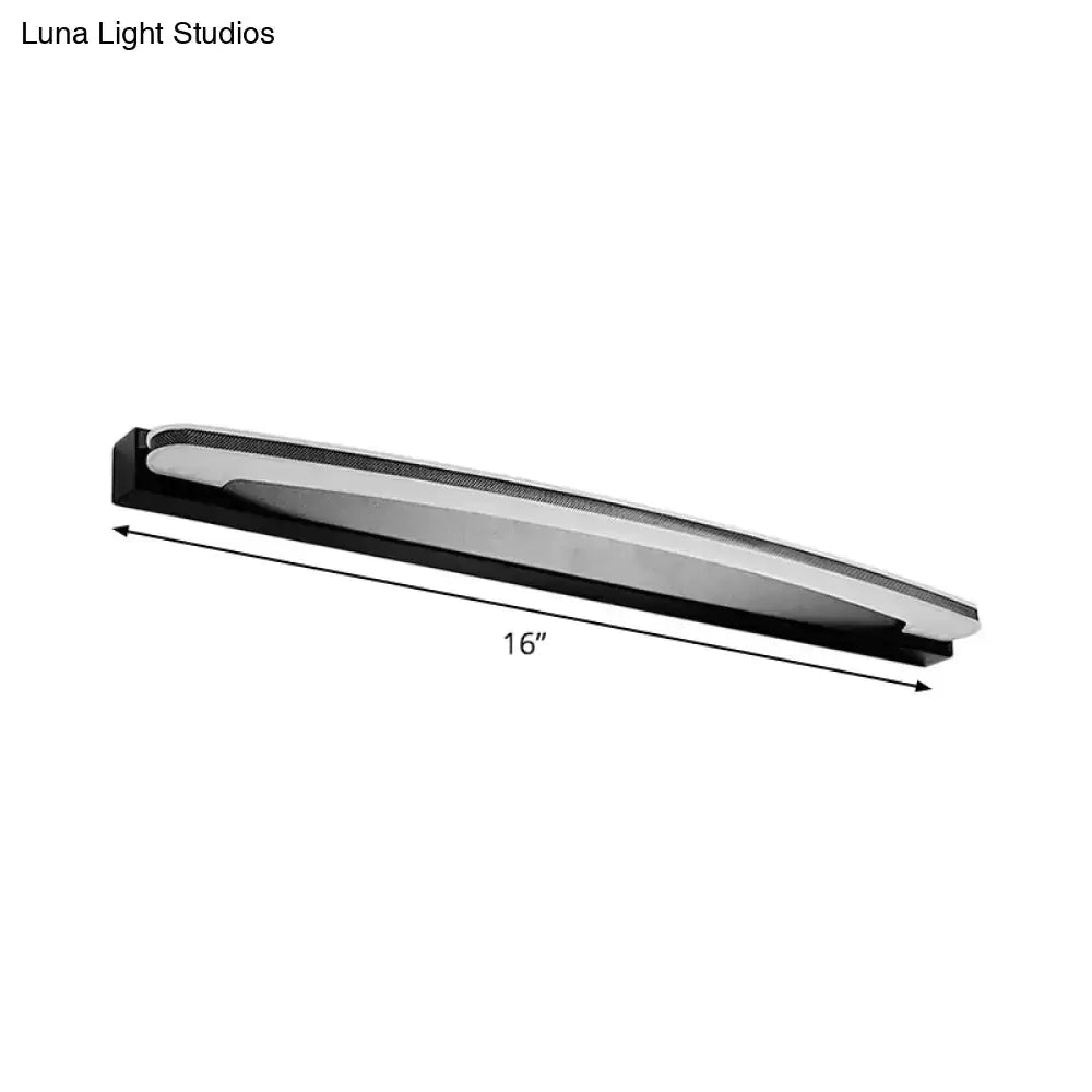 Modern black & silver led vanity light – bathroom warm white lamp