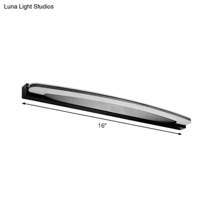 Modern black & silver led vanity light – bathroom warm white lamp