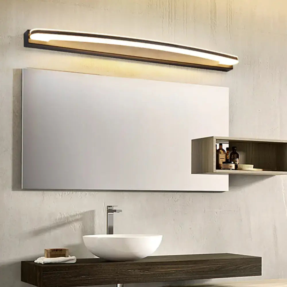 Modern black & silver led vanity light – bathroom warm white lamp