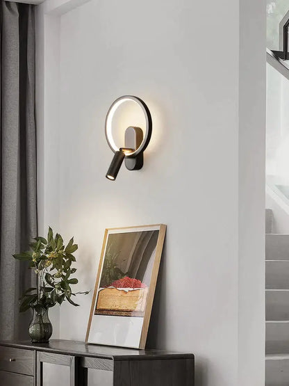 Modern black & silver led wall lamp bedroom adjustable spotlight