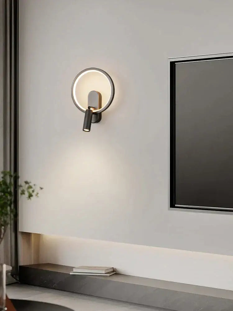 Modern black & silver led wall lamp bedroom adjustable spotlight