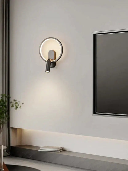 Modern black & silver led wall lamp bedroom adjustable spotlight